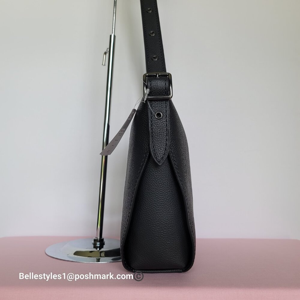 COACH Small Dufflette Pebbled Leather Crossbody Bag -Black color 🎈$189. - Picture 7 of 16